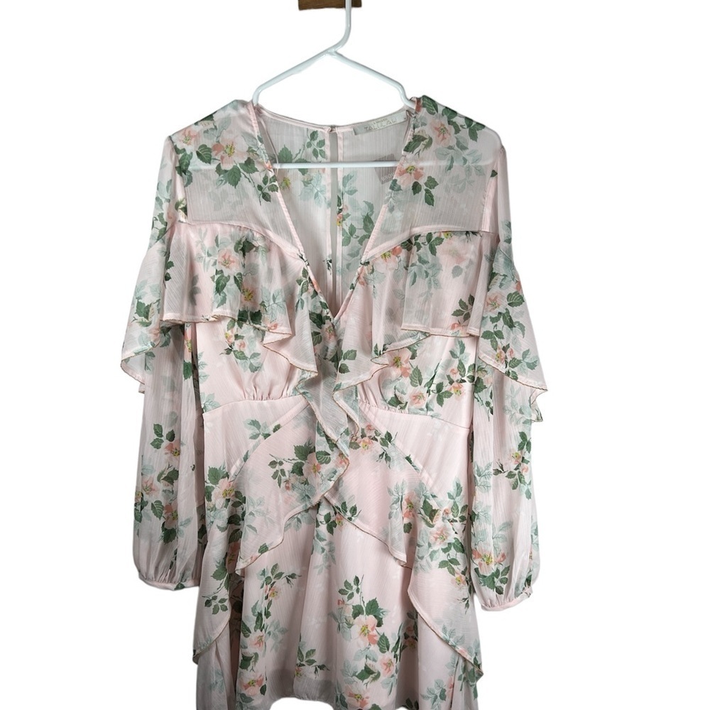 La Maison Talulah wild Thyme pastel pink floral mini dress M - Picture 12 of 12